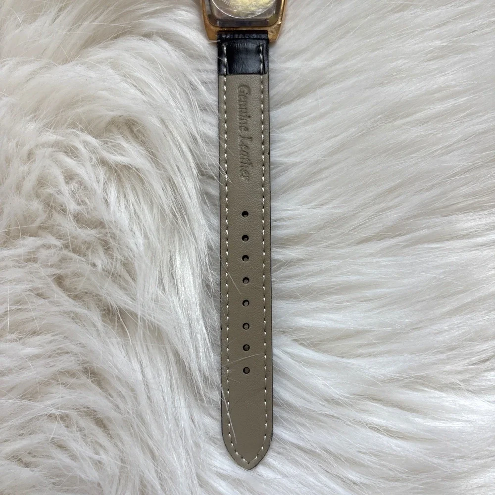 Stauer Debutante Watch Womens Rose Gold Tonneau Crystals Leather Band Classic